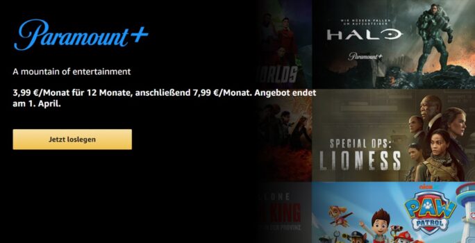 Paramount+ für 3,99 €