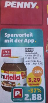 Penny App Nutella 825g