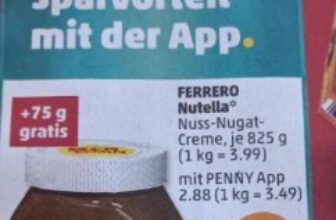 Penny App Nutella 825g