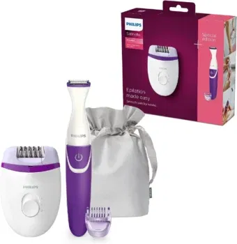 Philips Haarentfernungs-Set (BRP505 00) - Elektrischer Epilierer, Bikini-Trimmer, 3 mm Aufsatz und Luxus-Tasche Modell