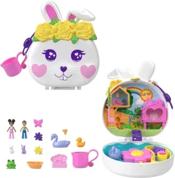 Polly Pocket Blumen-Häschen Schatulle - Spielset