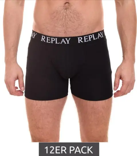 REPLAY Herren Retro Boxershorts 12er Pack (Gr. S bis L) für 37,99€ inkl. Versand [3,17€ pro Short]
