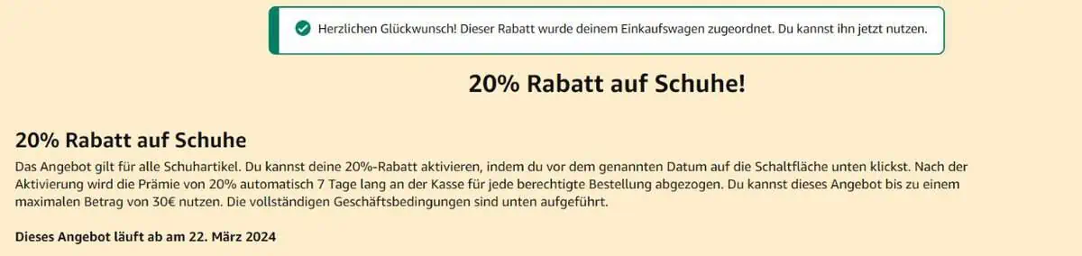 Amazon: 20% Rabatt auf Schuhe [personalisiert]