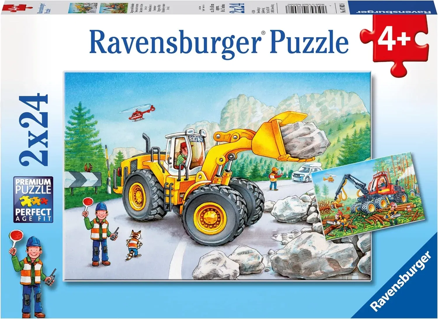 Ravensburger Kinderpuzzle - 07802 Bagger Und Waldtraktor