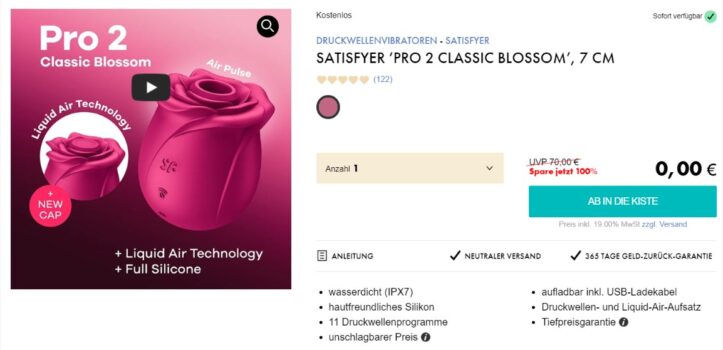 Satisfyer Pro Classic Blossom Druckwellenvibrator