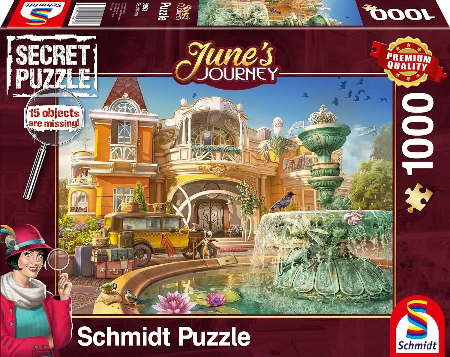 Schmidt Spiele (59973) Junes Journey Orchideenanwesen - 1.000 Teile Puzzle