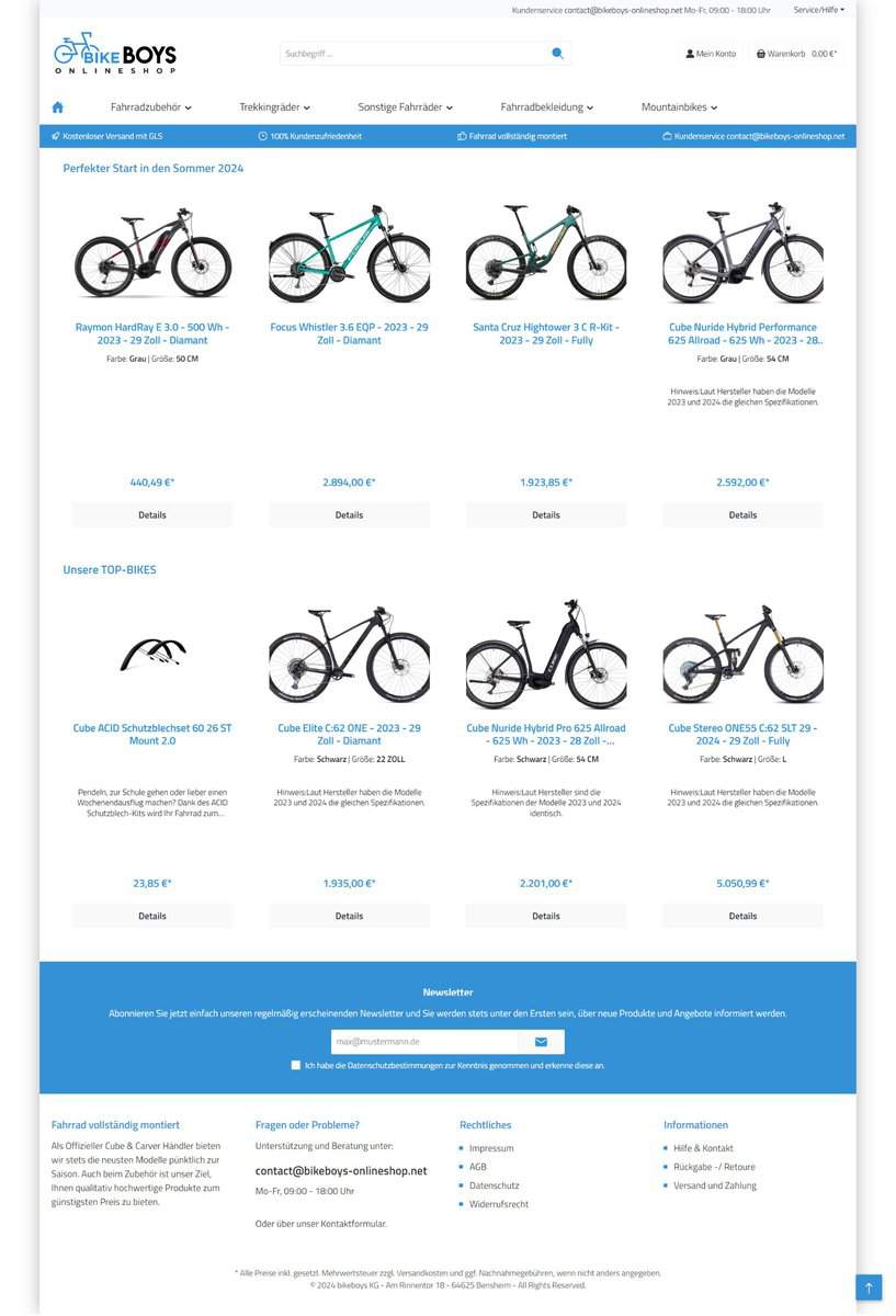 Screenshot Bikeboys-Onlineshop.net