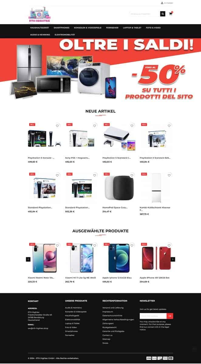 Screenshot Rth-Hightec.shop