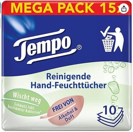 Tempo-Reinigende-Hand-Feuchttücher-Parfüm-Und-Alkoholfrei-Dermatologisch-Getestet-150-Tücher-10-Tücher-X-15-Packungen-Amazon-De-Drogerie-Körperpflege