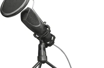 Trust Gaming GXT 232 Mantis USB Mikrofon mit Popfilter und Dreibeinstativ