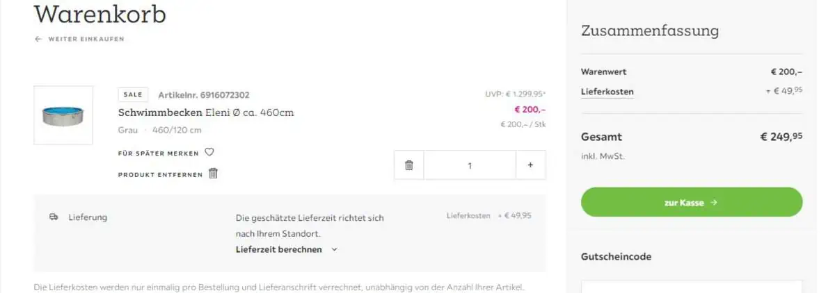 Preisfehler -Bestway Hydrium  17.430L 460 x 122 cm mit Sandfilter für 249,95€ inkl. Versand (statt 829€)