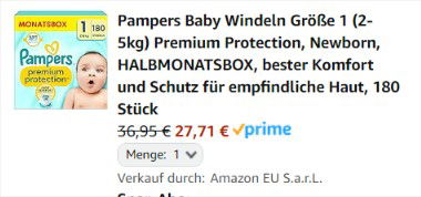 Ampers Baby Windeln Größe 1 Warenkorb