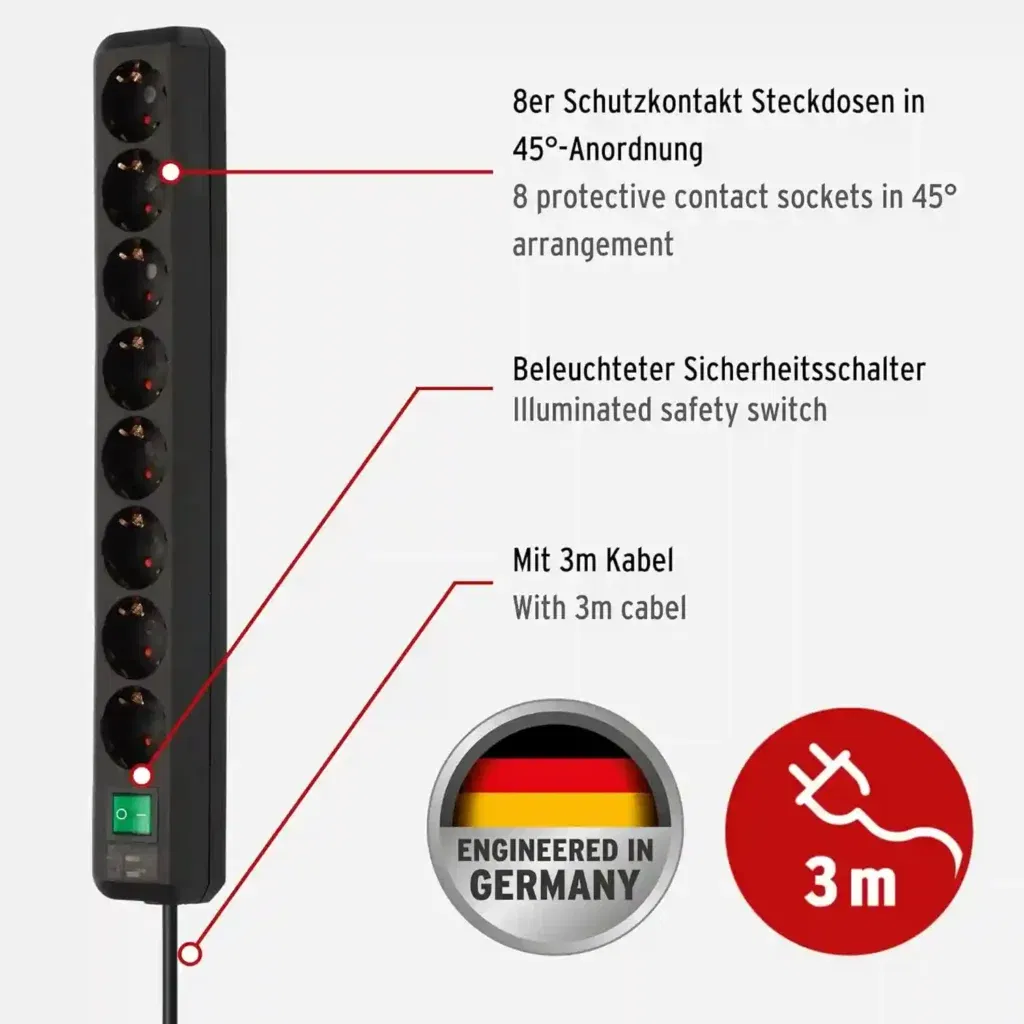 Brennenstuhl Eco-Line Steckdosenleiste 8-Fach Für 9,49 € Inkl. Prime-Versand