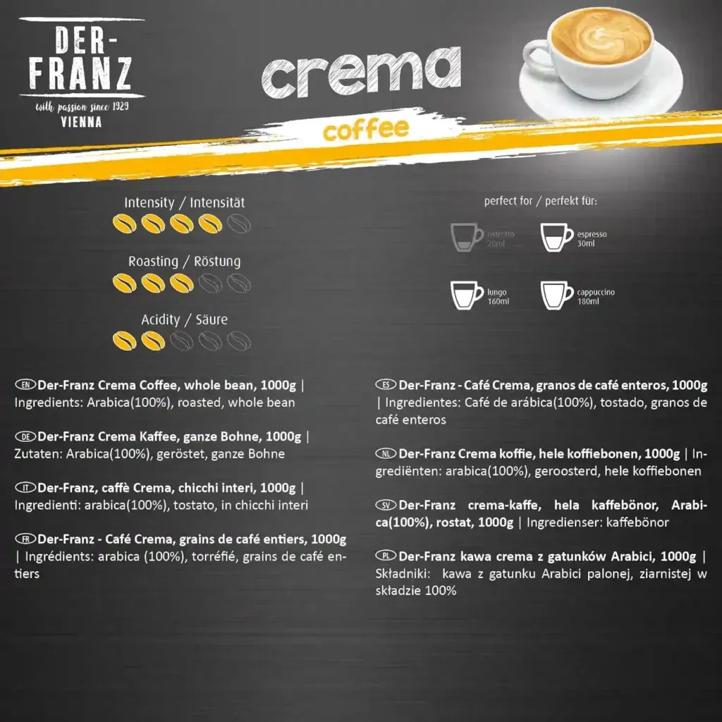 Der Franz Crema Kaffee Ganze Bohne 1000G Für 9,68 € Inkl. Prime-Versand