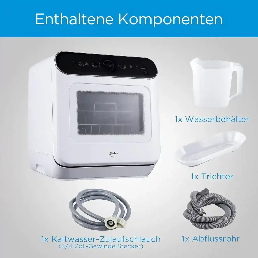 Midea St 5.31 Mini Geschirrspüler (42Cm, Wifi, 58Db) Für 249€ Inkl. Prime-Versand