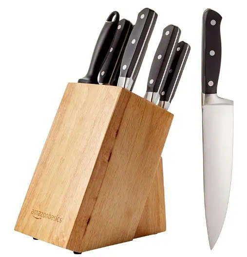 Amazon Basics Premium Messerblock, 9 Stück Schwarz für 28,49 € inkl. Prime-Versand