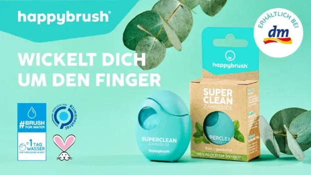 Cashback auf happybrush SuperClean Zahnseide