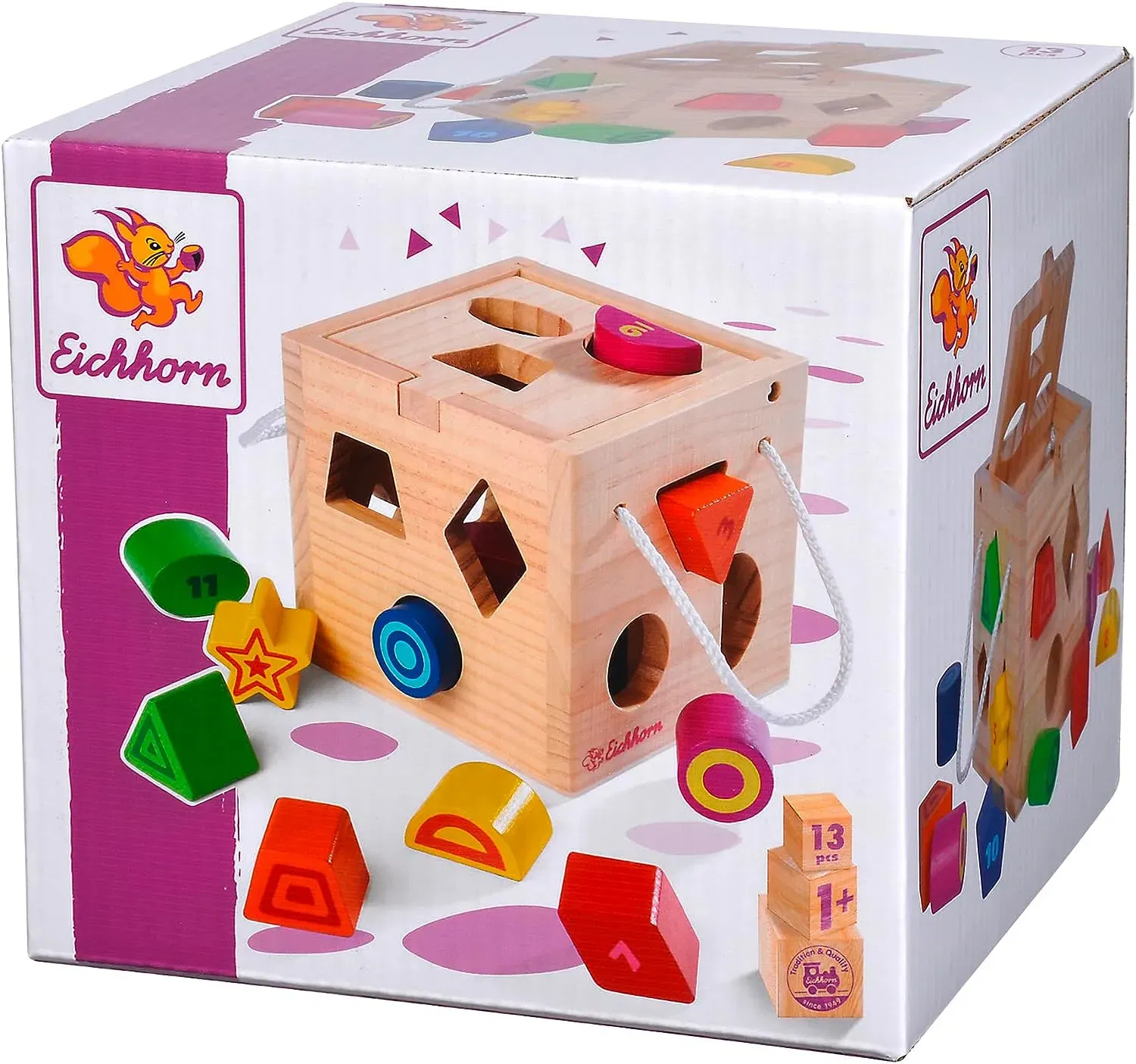 Eichhorn (100002092) Steckwürfel aus Holz für Kinder ab 12 Monaten für 14,99 € inkl. Prime-Versand (statt 18,49 €)