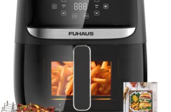 FUHAUS-Heißluftfritteuse-XXL-6L-Air-Fryer-Heissluftfriteuse-mit-Sichtfenster-8-Personalisierte-Kochprogramme-Friteuse-