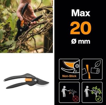 Fiskars-Bypass-Gartenschere-für-frische-Äste-und-Zweige-Antihaftbeschichtet-Hochwertige-Stahl-Klingen-Länge-20-cm-Schwarz-Orange-SingleStep-P26-1000567-Amazon-de-Garten