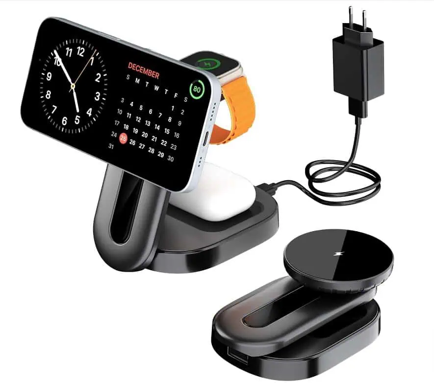 KPON 3 in 1 Faltbar Magsafe Ladestation für Apple Watch Und iPhone für 17,50 € inkl. Prime-Versand (statt 34,99 €)