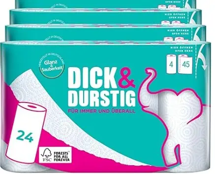 24er Pack Dick & Durstig Küchenrollen 2-lagig ab 12,82 € (Prime)