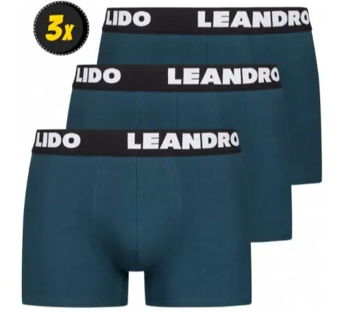 3er LEANDRO LIDO Boxershorts blau Gr. M bis XL für 8,00 € inkl. Versand statt 14,99 €