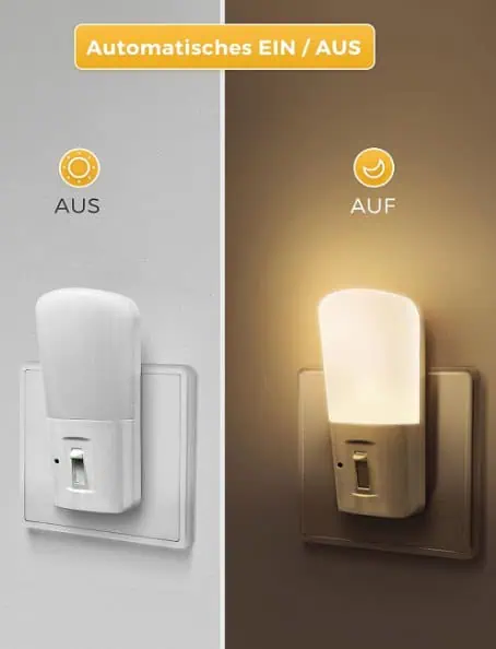 LOHAS-LED Nachtlicht Steckdose, Nachtlicht mit Dämmerungssensor, Dimmbar(5-80LM) 2er Pack für 4,99 € inkl. Prime-Versand (statt 8,99 €)
