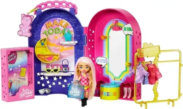 Mattel Barbie Extra Minis - Extra Mini Puppe und Boutique Spielset