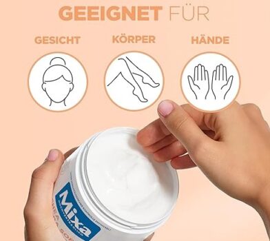 Mixa-Shea-nährende-Creme-für-Gesicht-Körper-Hände-mit-20-pflanzlichem-Glycerin-Sheabutter