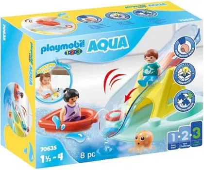 Playmobil 1.2.3 Aqua Badeinsel mit Wasserrutsche (70635)