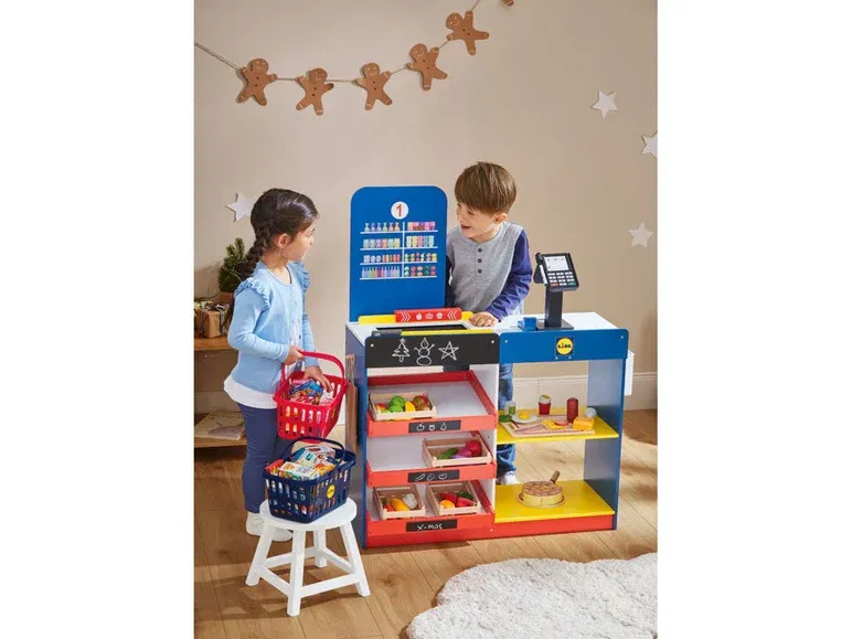 Playtive Lidl-Supermarkt Aus Holz 25-Teilig