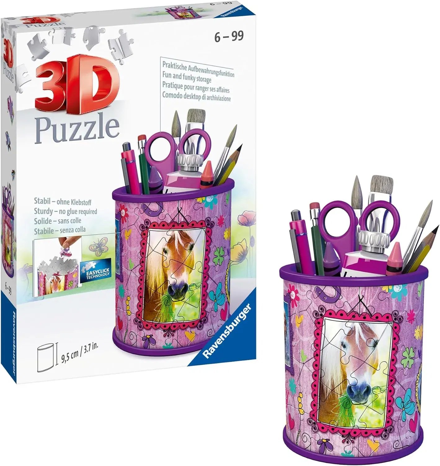Ravensburger 3D Puzzle 11175 – Utensilo Pferde – 54 Teile – Stiftehalter für Tier-Fans für 7,99 € inkl. Prime-Versand