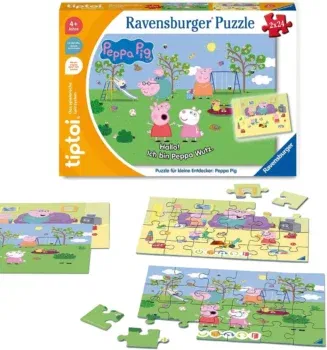 Ravensburger tiptoi Puzzle 00163 Puzzle für kleine Entdecker Peppa Pig, Kinderpuzzle