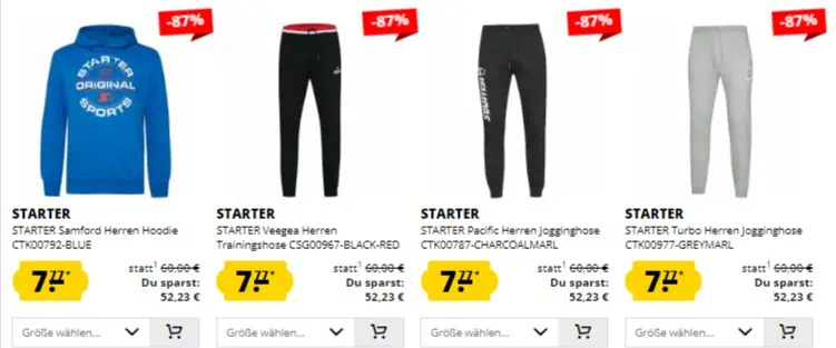 SportSpar Starter Sale: Hoodies/Pullover & Jogginghosen je nur 7,77€ zzgl. Versand