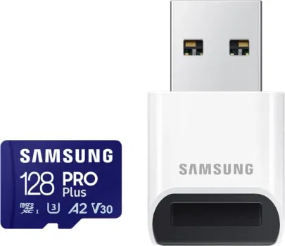 Samsung PRO Plus microSD-Karte + USB-Kartenleser 128 GB