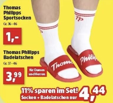 THOMAS-PHILIPPS-Sportsocken-und-Badelatschen-Set