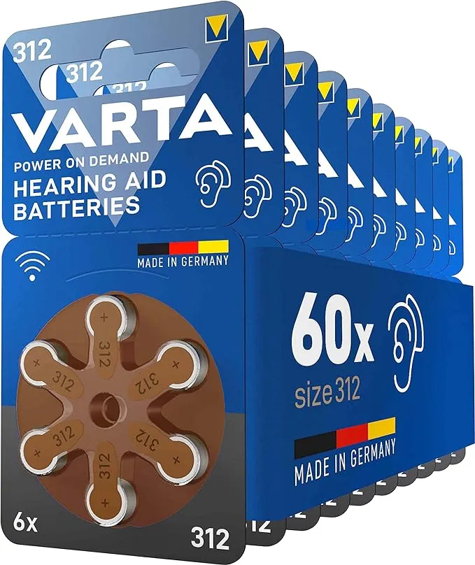 Varta Hörgerätebatterien Typ 312 Braun