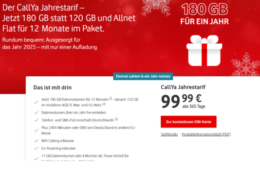 Vodafone CallYa Jahrestarif