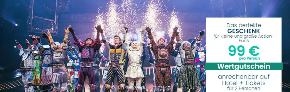 Wertgutschein für Starlight Express: 2 Tickets und eine Übernachtung in einem 4* oder 5*-Hotel für 2 Personen ab 198 €