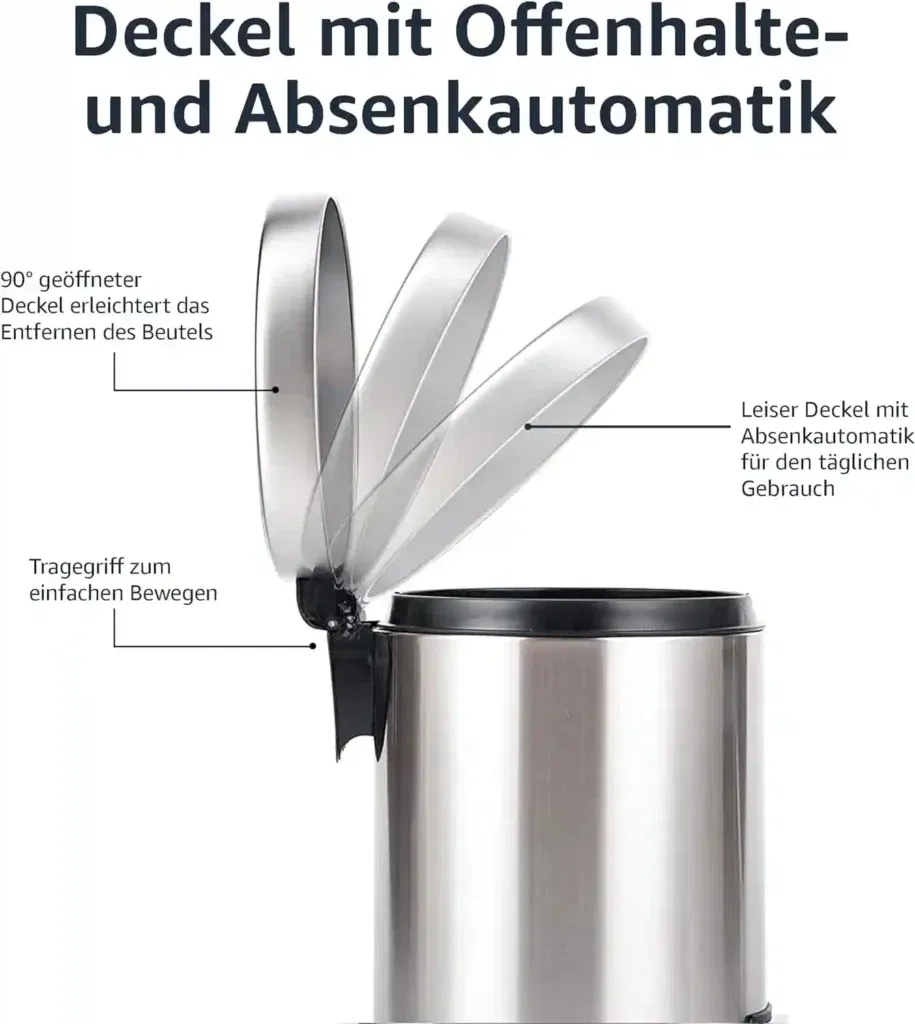 Amazon Basics Mülleimer (5L, Sanft Schließend) Für 24,70 € Inkl. Versand