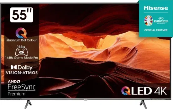 Hisense 55E77KQ PRO QLED-Fernseher (139 cm/55 Zoll, 4K Ultra HD, Smart-TV) für 487,93 € inkl. Versand