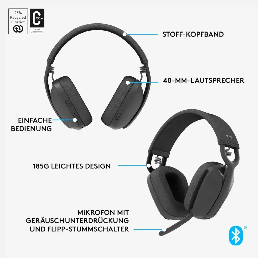 Logitech Zone Vibe 100 Leichte Kabellose Over-Ear-Kopfhörer Für 52,90 € Inkl. Versand