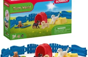 schleich FARM WORLD 42480 13-Teiliges Welpenstube Bauernhof Spielset - Mit 3 Welpenfiguren und Zubehör