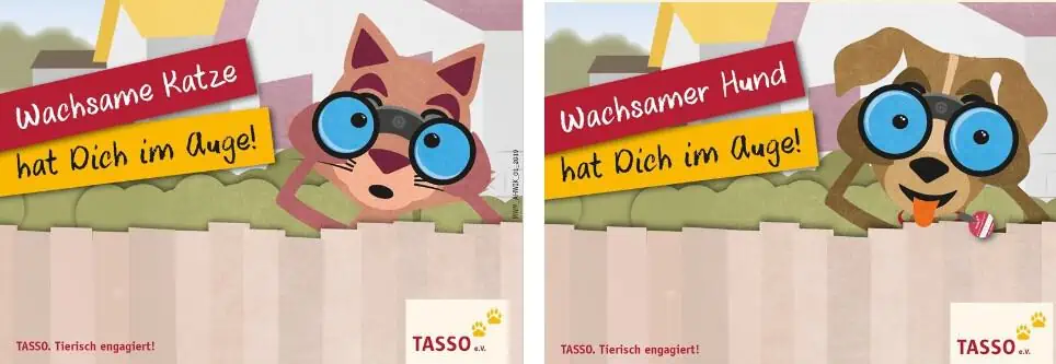 Gratis: „Hier wache ich-Aufkleber“ Hund und Katze