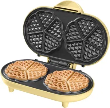 Bestron Doppel-Waffeleisen für klassische Herzwaffeln