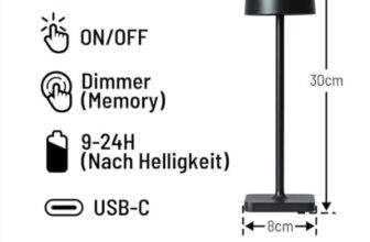 COCOLUMEN-LED-Akku-Tischlampe-Dimmbare-Tischleuchte-Kabellos