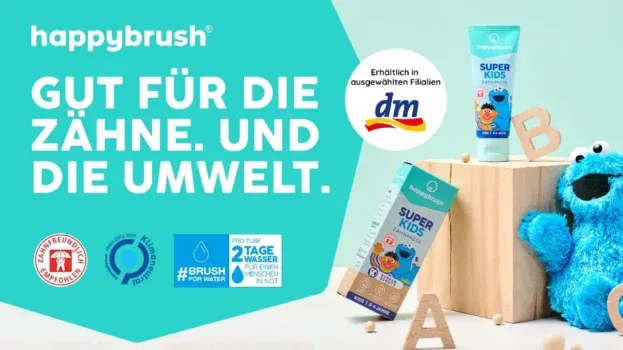 Cashback auf happybrush SuperKids Zahnpasta