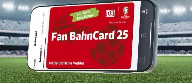 Deutsche Bahn: Fan BahnCard 25  – 3 Monate für 19,90€ 2. Klasse / 39,90 Euro in der 1. Klasse