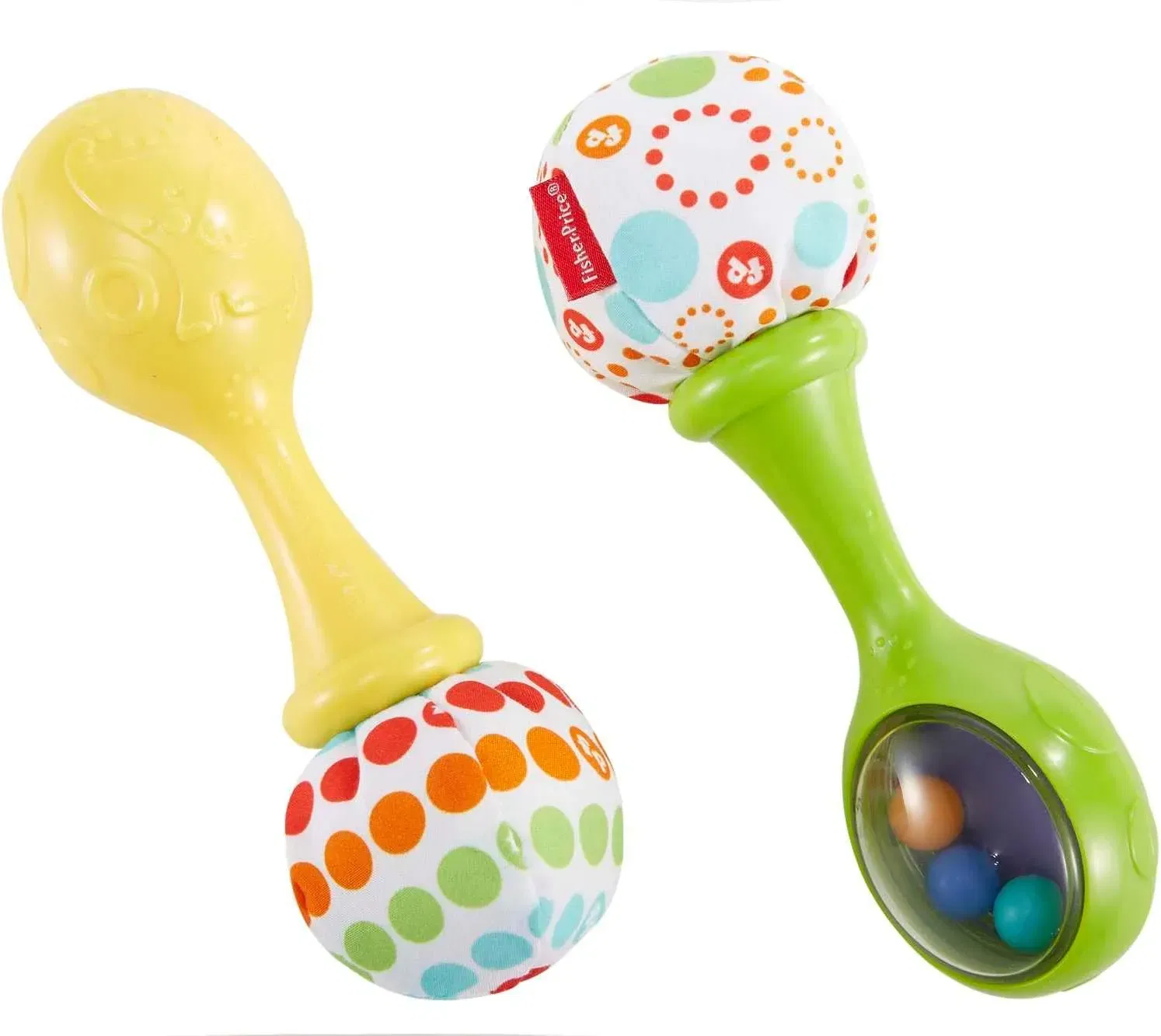 Fisher-Price Rumba-Rasseln – Set aus 2 Rasseln mit bunten Perlen und weichen Griffen für 7,96 € inkl. Prime-Versand